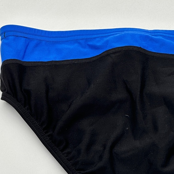 Speedo Men's Swimsuit Brief Launch Endurance+ Colors Black/Blue Med - Picture 6 of 7